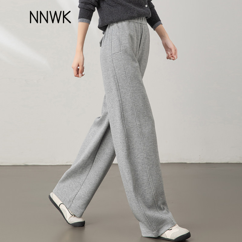 灰色卫裤2026新款今年流行爆款春秋季运动风休闲裤女弯刀裤阔腿裤