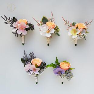 清孤品森系香槟胸花襟花新郎伴郎亲友花结婚摄影服装配饰商务婚礼