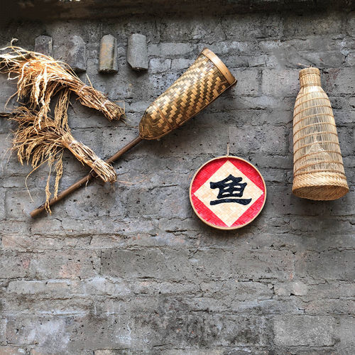 农家乐火锅店渔具乡村情怀挂件