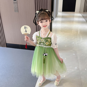 女童汉服儿童中国风公主古风刺绣连衣裙子唐装古装古代中童礼服
