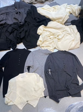 88078秋冬新品韩系小立领排扣袖口钩花百搭针织衫套头羊毛打底衫