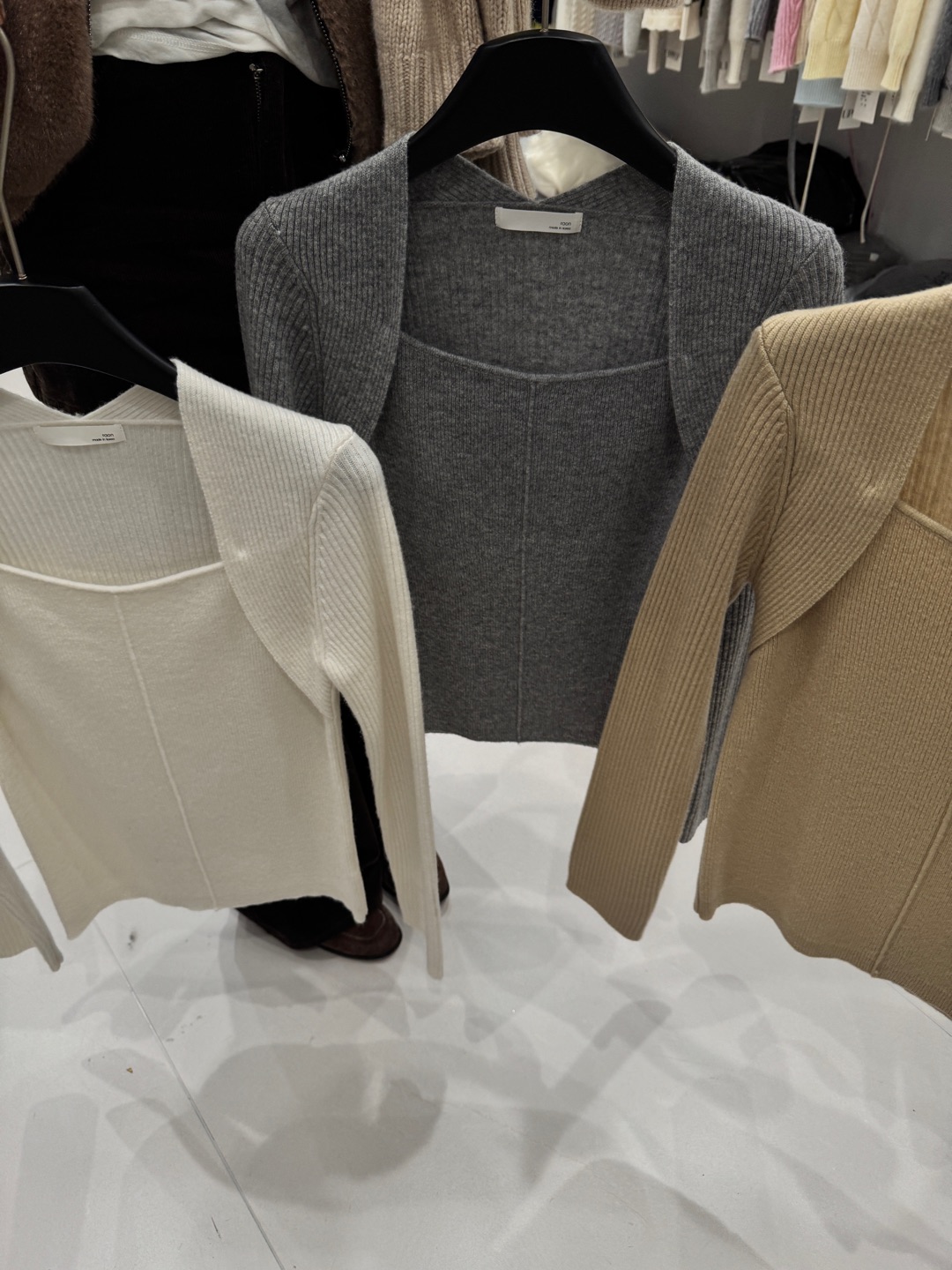 H819新品韩系方领纯色羊毛针织衫女秋冬百搭显瘦打底毛衣上衣