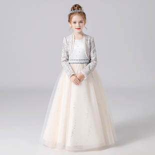 迪迪淘儿童生日公主裙婚纱礼服洋气花童蓬蓬纱裙小女孩钢琴演奏服