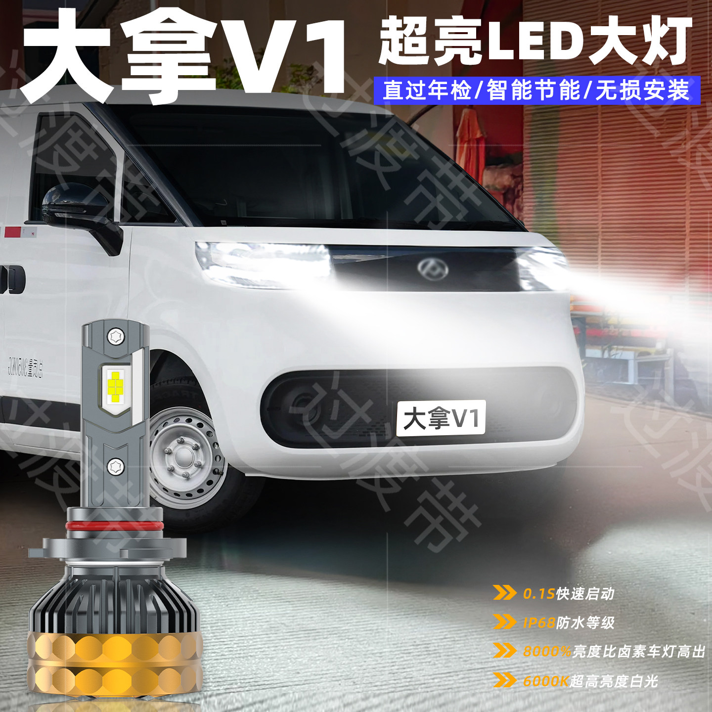 21-26款大拿V1超亮LED远近大灯图片