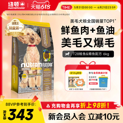 纽顿进口T28狗粮小型犬粮泰迪鱼肉味美毛成幼犬通用狗粮官方旗舰