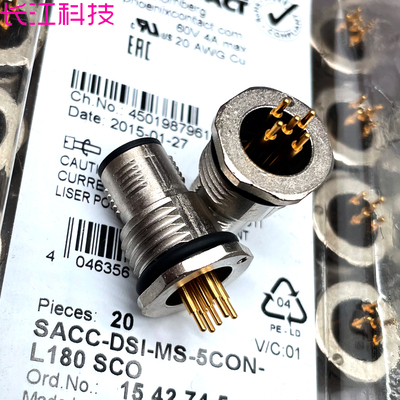PHOENIX CONTACT菲尼克斯 SACC-DSI-MS-5CON-L180 镀金连接器插座