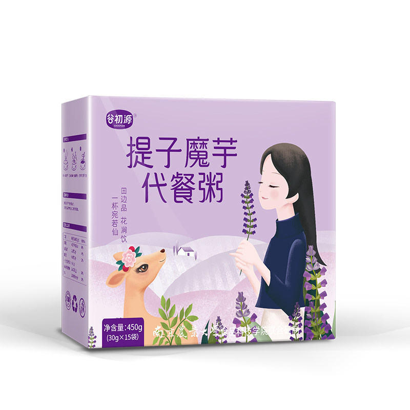 谷初源紫薯魔芋代餐粥饱腹食品热量无糖精低无脱脂粗粮早餐旗舰店