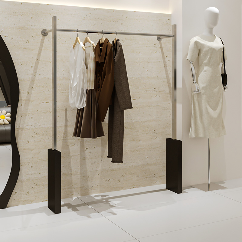 服装店上墙展示架网红专用不锈钢挂衣架高端衣服货架女装店陈列架