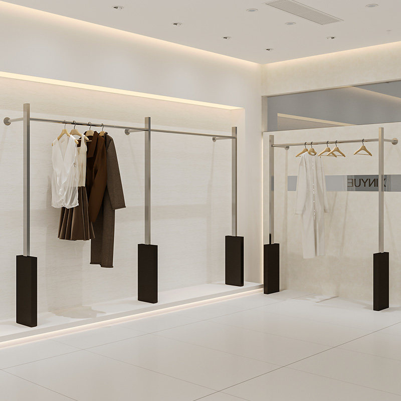 货架服装店专用不锈钢上墙挂衣架组合高端衣服陈列架女装店展示架