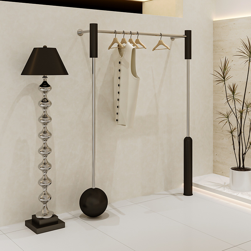 货架服装店专用简约上墙不锈钢挂衣架高端衣服陈列架女装店展示架