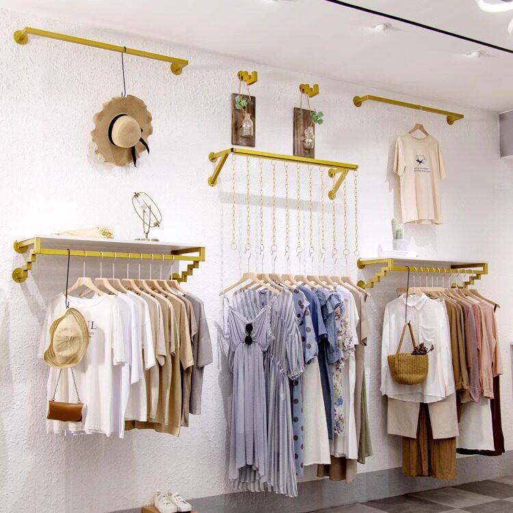 服装店衣服展示架墙上服装架货架上墙 陈列壁挂式挂衣架女装店
