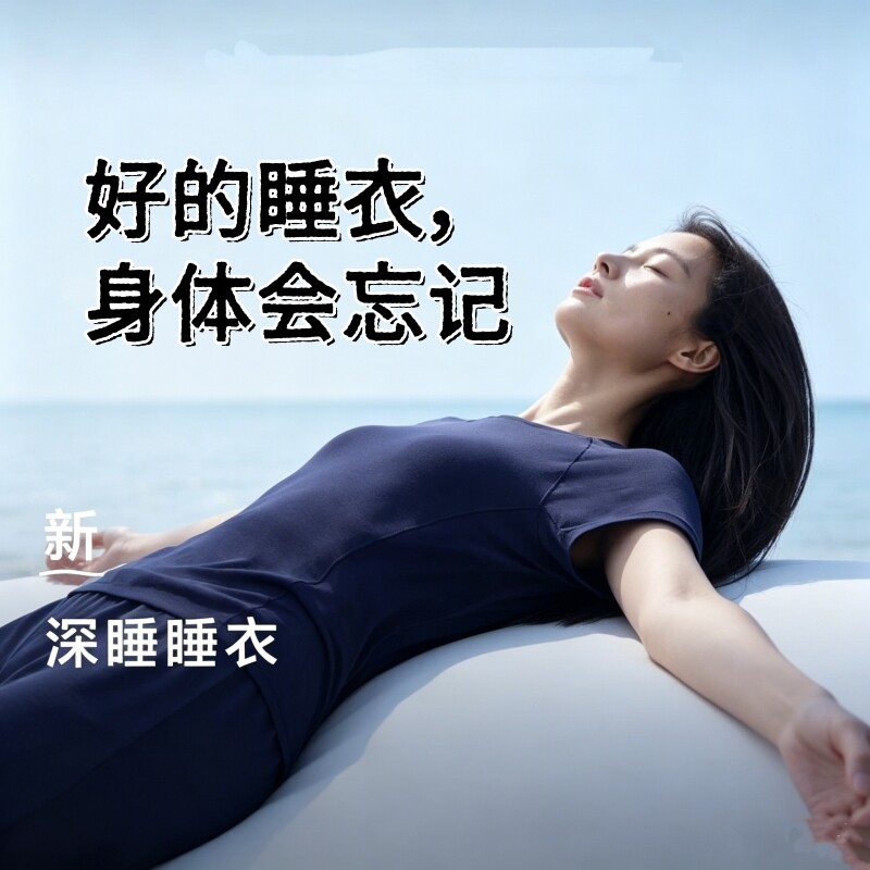 莫代尔裸睡无感深睡睡衣带胸垫女款短袖短裤2026新款的家居服套装