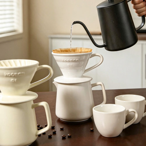 V60手冲咖啡壶套装陶瓷家用滤杯