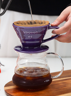 日式V60滤杯陶瓷手冲咖啡壶套装家用过滤器分享壶细口壶手冲漏斗