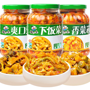 饭扫光榨菜400g瓶装香菜芯爽口菜香辣下饭菜拌饭拌面配粥开味小菜