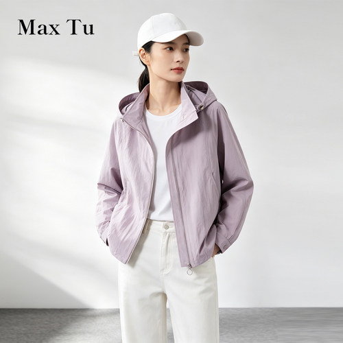 MaxTu休闲连帽宽松短外套