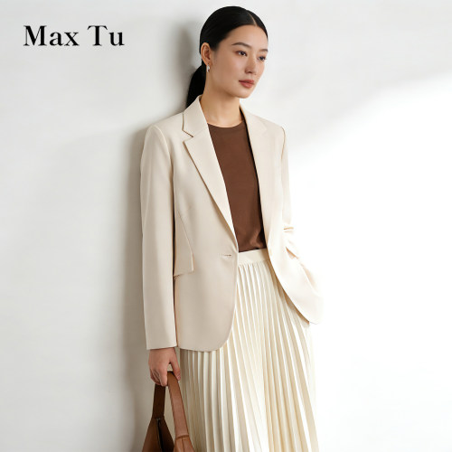 MaxTu春秋修身气质长袖小西服