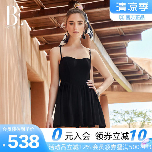 BE范德安性感吊带小黑裙泳衣
