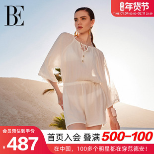 BE范德安联名时尚系列女士连体裹裙罩衫轻薄舒适宽松百搭温泉度假