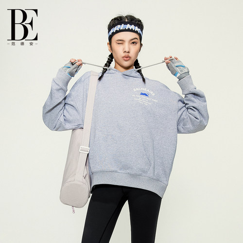 BE范德安运动宽松连帽卫衣女