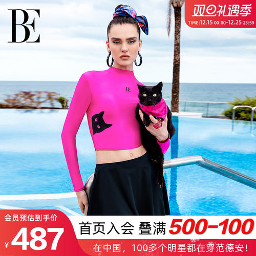 BE范德安联名喵星人长袖分体泳裙