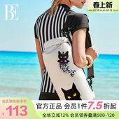 BE范德安联名喵星人系列小黑猫美人鱼钥匙扣游泳包挂件时尚 百搭