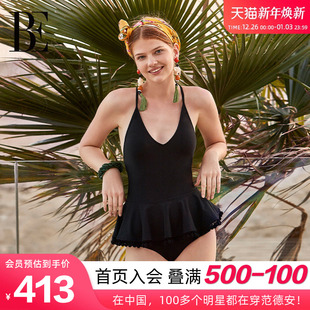 BE范德安联名ANNA系列连体泳衣女法式 V领纯欲慵懒芭蕾裙温泉度假