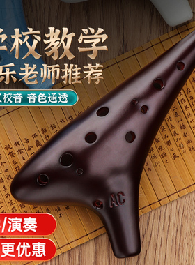 陶笛乐器12孔AC初学者入门中音十二孔C调专业陶埙小学生笛子吹奏