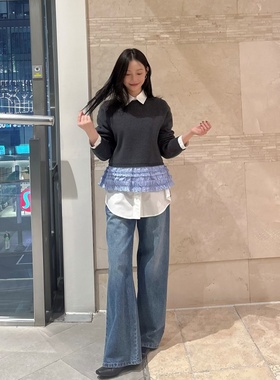 【小恩推荐】不退换COTA韩LUCKYCHOUETTE牛仔裤LFPD-X26370 5L31