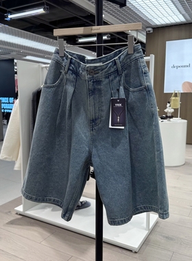 不退换全韩 DEPOUND 韩国代购2025秋 牛仔短裤 DP2578DN003M 5J25
