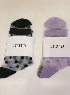 不退换COTA 韩国代购 O'2ND 2026春休闲袜 O22G1ACK417W 6B20