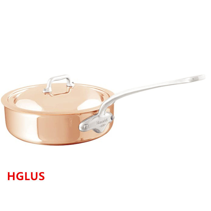 法国Mauviel 1830铜不锈钢深煎锅煮锅平底锅24公分