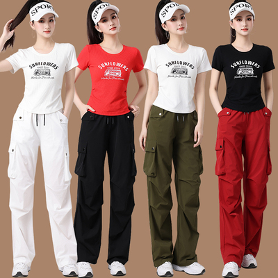 夏季新款工装裤套装舞蹈演出服女