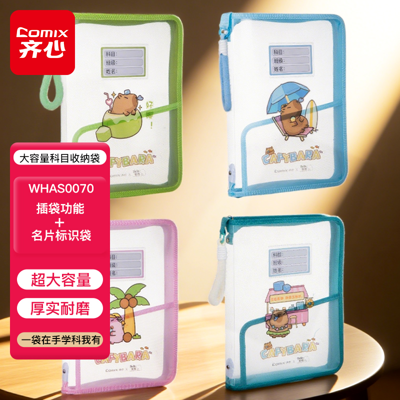 齐心大容量双层科目分类袋