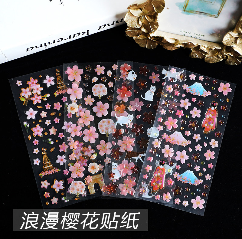 透明ying花贴纸 水晶滴胶成品手工diy饰品材料包手机壳摆台成品