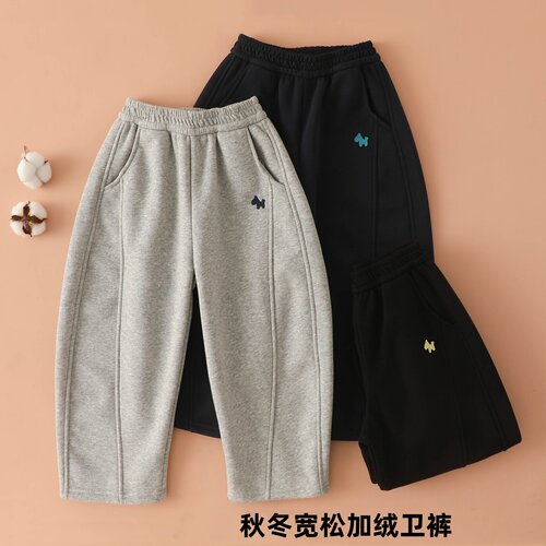 韩版儿童加绒休闲卫裤