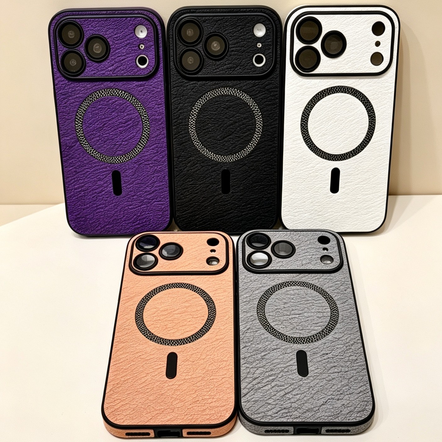 树皮纹手机壳适用于iPhone18promax手机保护壳镜头膜保护简约纯色