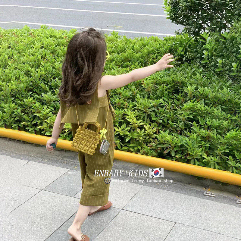 女童夏装套装2026新款大童小女孩夏天薄儿童夏季九分裤背心两件套