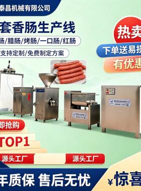 全自动纯肉肠生产线香肠加工设备蒜蓉肠制作流程宠物肠加工流水线