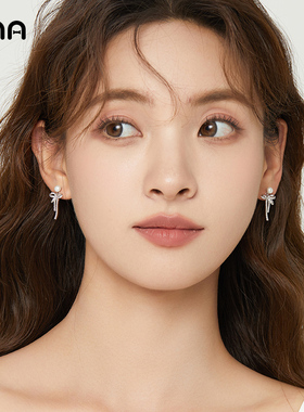 ONA精致蝴蝶结仿珍珠耳环女轻奢小众高级感耳坠2025年新款潮耳饰