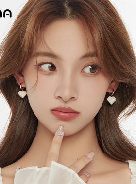 ona爱心耳扣女轻奢网红高级感气质金色耳坠2025年新款潮耳饰品