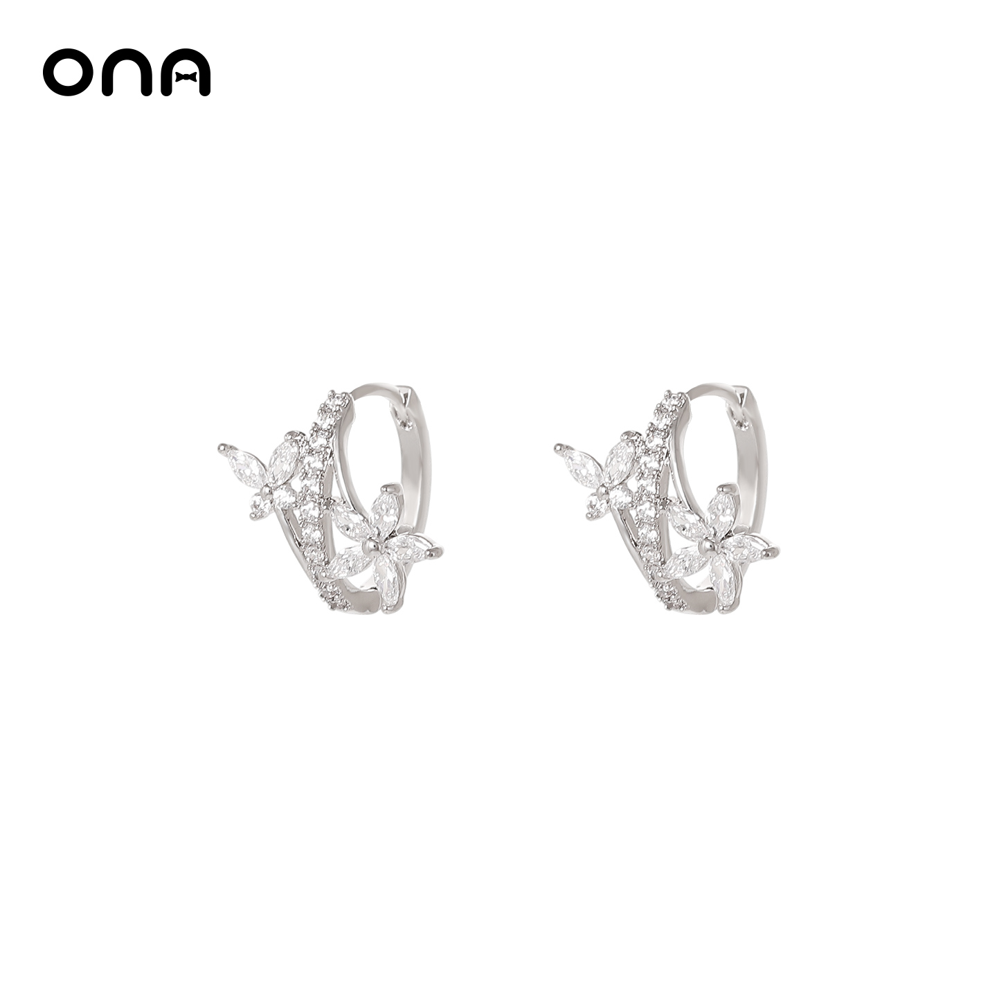 ONA轻奢高级感蝴蝶花朵耳环耳扣