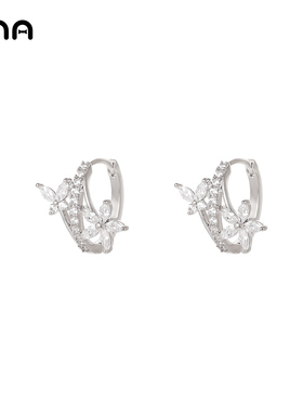 ONA轻奢气质高级感蝴蝶花朵耳环耳扣女2025新款爆款精致耳饰耳坠