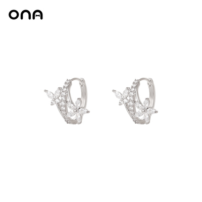 ONA轻奢高级感蝴蝶花朵耳环耳扣