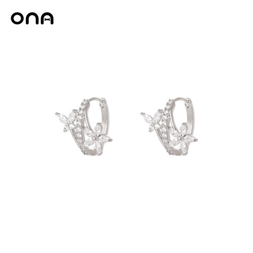ONA轻奢高级感蝴蝶花朵耳环耳扣