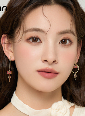 ona中国风福气耳环女红色喜庆耳钉耳坠春节适合过年带的耳环耳饰