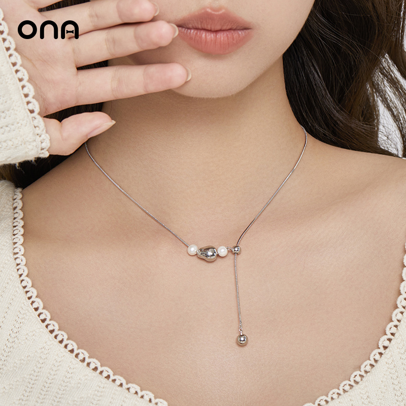 ONA可调节豆豆项链毛衣链女