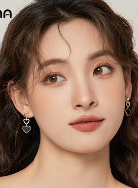 ONA爱心耳环女轻奢气质高级感耳坠2025年新款潮秋冬甜美耳饰品