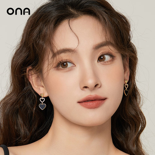 ONA爱心耳环女轻奢气质高级感