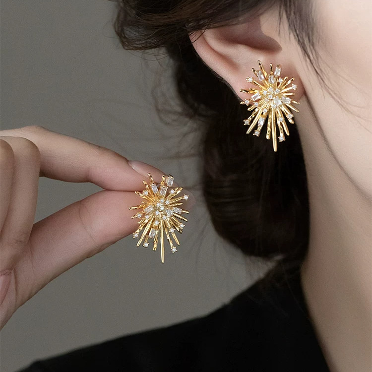 【火树银花】复古金色烟花耳环女2025新款超闪精致高级感小众耳饰,节庆用品/礼品,创意礼盒/礼品套组,淘宝优惠券,粉丝福利购,淘宝优惠卷